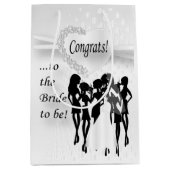 Sac Cadeau Moyen Félicitations à l'épouse d'être - Blanc (Devant)