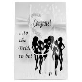 Sac Cadeau Moyen Félicitations à l'épouse d'être - Blanc (Dos)