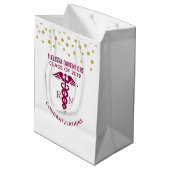 Sac Cadeau Moyen Félicitations infirmière RN Diplômé Red Caduceus (Dos Angle)