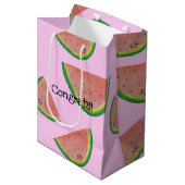 Sac Cadeau Moyen Félicitations ! Pastèque Kawaii (Devant Angle)