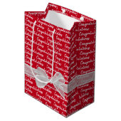 Sac Cadeau Moyen Félicitations Pour La Diplôme Avec Bow (Devant Angle)