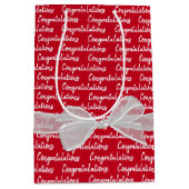 Sac Cadeau Moyen Félicitations Pour La Diplôme Avec Bow (Devant)