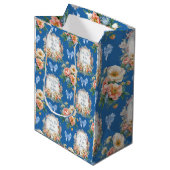 Sac Cadeau Moyen Feliz Dia De Las Madres Azul Ceruleo (Devant Angle)