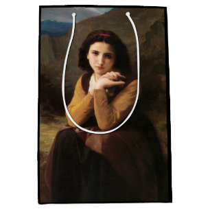 Sac Cadeau Moyen Femme Mignonne de Jeune Femme par Bouguereau