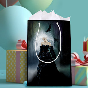 Sac Cadeau Moyen Femme mystérieuse gothique noire élégante Brume de