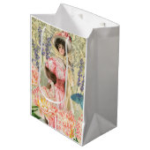 Sac Cadeau Moyen Femme victorienne florale rose Régence (Devant Angle)