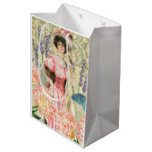 Sac Cadeau Moyen Femme victorienne florale rose Régence (Dos Angle)