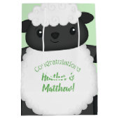 Sac Cadeau Moyen Ferme de Baby showers à moutons (Dos)