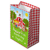 Sac Cadeau Moyen Ferme Red Grange Blonde Coiffeuse fille Joyeux ann (Dos Angle)