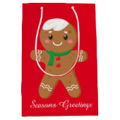 Sac Cadeau Moyen Festif Noël pain d'épices ajouter du texte (Devant)