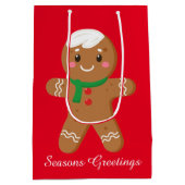 Sac Cadeau Moyen Festif Noël pain d'épices ajouter du texte (Dos)