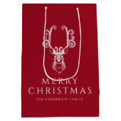 Sac Cadeau Moyen Festif Red Deer Joyeux Noël (Dos)