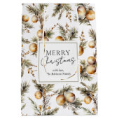 Sac Cadeau Moyen Festive Aquarelle Or Folithe Noël (Dos)