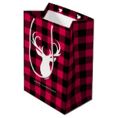 Sac Cadeau Moyen Festive Buffalo Plaid Motif" (Dos Angle)