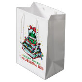 Sac Cadeau Moyen Festive Christmas Book Lover (Dos Angle)