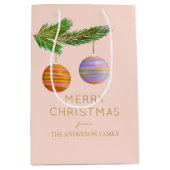 Sac Cadeau Moyen Festive Christmas Ornaments Personalized  (Devant)