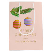 Sac Cadeau Moyen Festive Christmas Ornaments Personalized  (Dos)