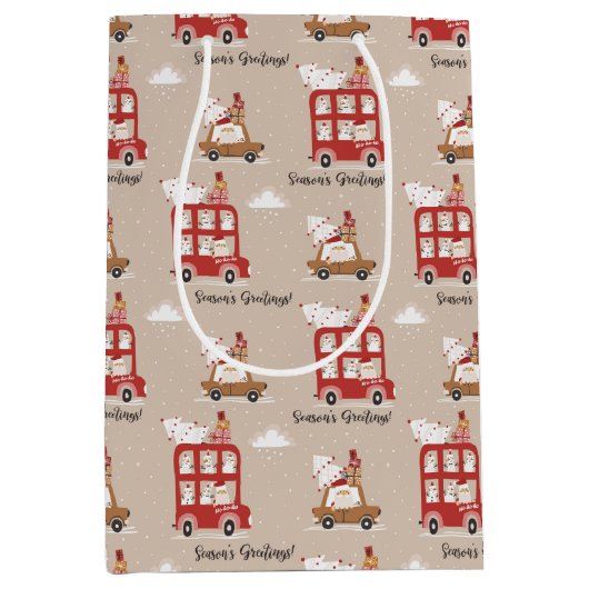 Sac Cadeau Moyen Festive Christmas Winter (Devant)