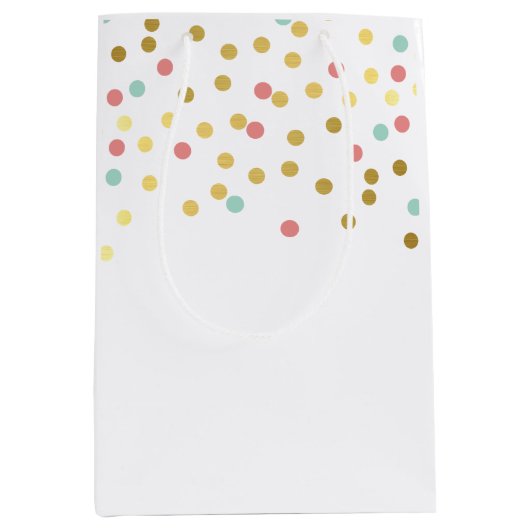 Sac Cadeau Moyen FESTIVE CONFETTI SPOT mignon motif corail menthe d (Devant)