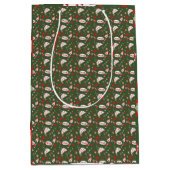 Sac Cadeau Moyen Festive Gift Wrap Green Black Pattern (Devant)