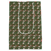 Sac Cadeau Moyen Festive Gift Wrap Green Black Pattern (Dos)