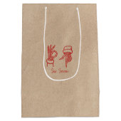 Sac Cadeau Moyen Festive Meme "Six Seven" 6 7 Xmas Kraft (Dos)
