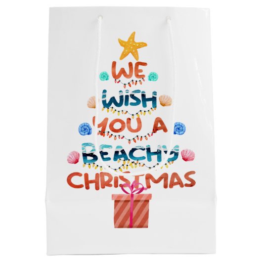 Sac Cadeau Moyen Festive plage Noël (Dos)