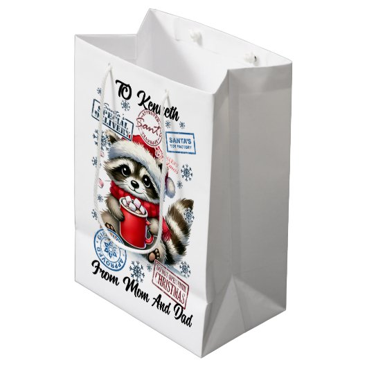 Sac Cadeau Moyen Festive Santa Sack With Cheerful Holiday (Devant Angle)