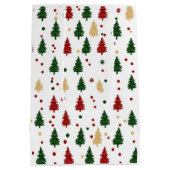 Sac Cadeau Moyen Festive Xmas Tree Pattern Red, Green & Gold (Dos)
