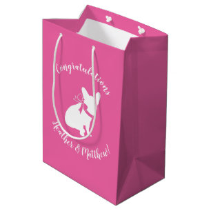 Sac Cadeau Moyen Fête à thème Bulldog en France - rose Baby shower