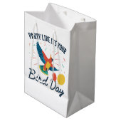 Sac Cadeau Moyen Fête comme c'est votre fête d'oiseaux (Devant Angle)