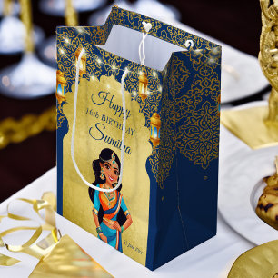Sac Cadeau Moyen Fête d'anniversaire de filles à l'indienne merci d