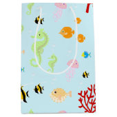 Sac Cadeau Moyen Fête d'anniversaire de la Sirène et de ses amis (Devant)