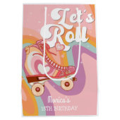 Sac Cadeau Moyen Fête d'anniversaire de roller retro (Dos)
