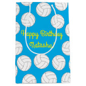 Sac Cadeau Moyen Fête d'anniversaire de volley-ball (Devant)