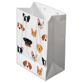 Sac Cadeau Moyen Fête d'anniversaire du chien mignon (Devant Angle)