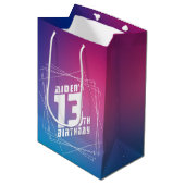 Sac Cadeau Moyen Fête d'anniversaire du garçon cool (Devant Angle)