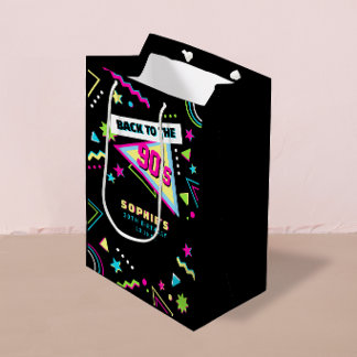 Sac Cadeau Moyen Fête d'anniversaire funky Retour aux années 90 Rét