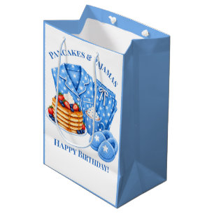 Sac Cadeau Moyen Fête d'anniversaire garçon Gaufres et Pyjamas
