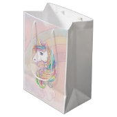 Sac Cadeau Moyen Fête d'anniversaire licorne (Devant Angle)