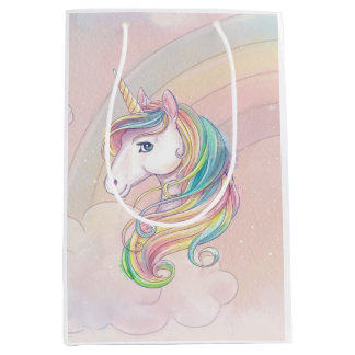 Sac Cadeau Moyen Fête d'anniversaire licorne