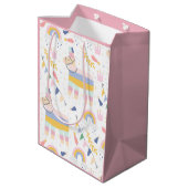 Sac Cadeau Moyen Fête d'Anniversaire Llama Rainbow Girl (Dos Angle)