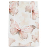 Sac Cadeau Moyen Fête d'anniversaire Papillons roses mignons (Devant)