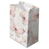 Sac Cadeau Moyen Fête d'anniversaire Papillons roses mignons (Dos Angle)