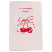 Sac Cadeau Moyen Fête d'anniversaire Red & Pink Cherry (Devant)