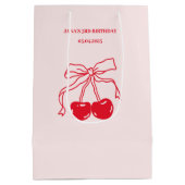 Sac Cadeau Moyen Fête d'anniversaire Red & Pink Cherry (Dos)