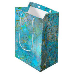 Sac Cadeau Moyen Fête d'anniversaire Sirène Perle Iridescente Scint