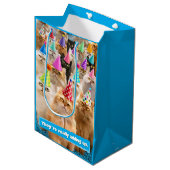 Sac Cadeau Moyen Fête de chats (Devant Angle)