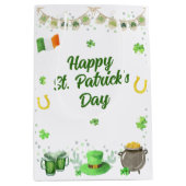 Sac Cadeau Moyen Fête de la Saint-Patrick à l'aquarelle (Devant)