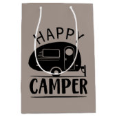 Sac Cadeau Moyen fête de l'art du mot 'Happy Camper' (Devant)